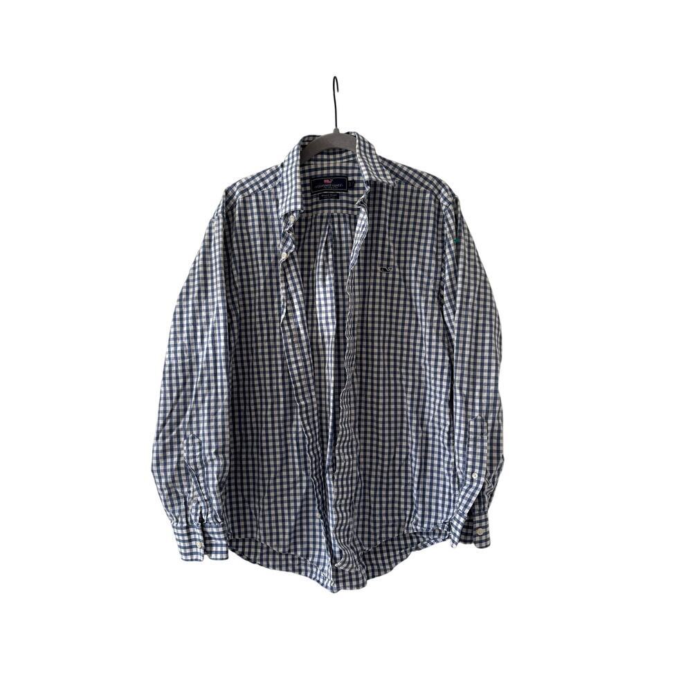 Vineyard Vines Blue White Gingham Button Down Shirt S - Picture 2 of 7